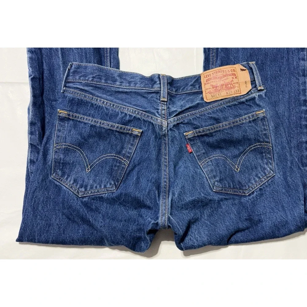 Levis 501 XX Mens Jeans 33x33 Fits 32x30 Blue Denim Button Fly Straight